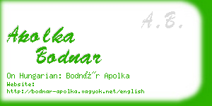 apolka bodnar business card